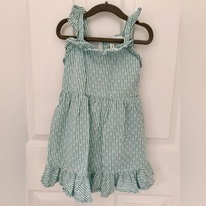 Janie and Jack Mint and White Striped Eyelet Dress - Size 3